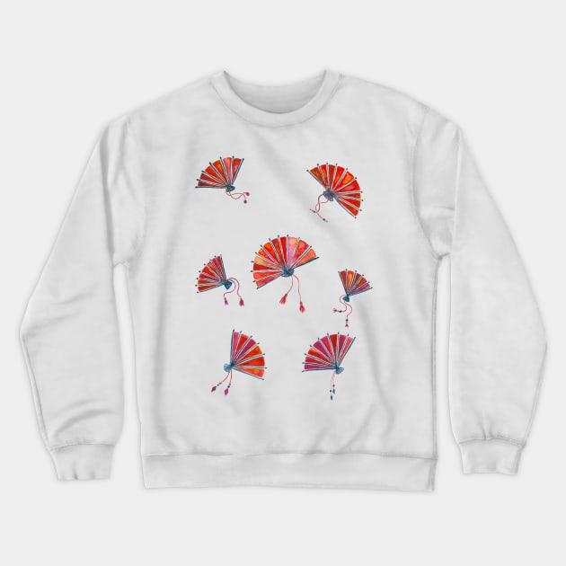 Red Chinese fans Crewneck Sweatshirt by Home Cyn Home 